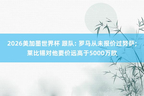 2026美加墨世界杯 跟队: 罗马从未报价过努萨;莱比锡对他要价远高于5000万欧