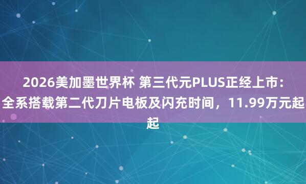 2026美加墨世界杯 第三代元PLUS正经上市：全系搭载第二代刀片电板及闪充时间，11.99万元起