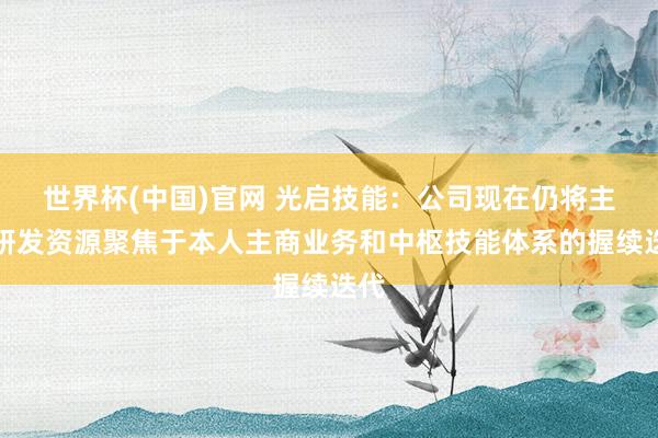 世界杯(中国)官网 光启技能：公司现在仍将主要研发资源聚焦于本人主商业务和中枢技能体系的握续迭代