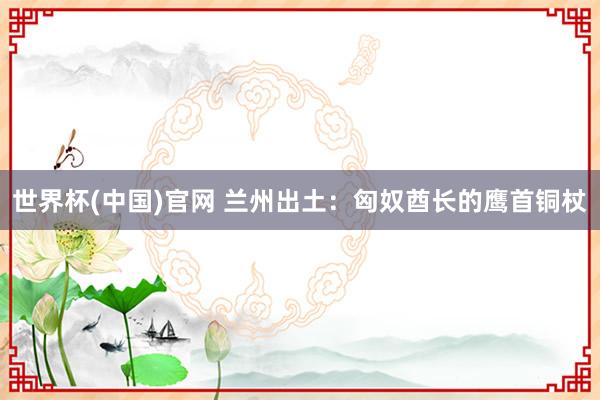 世界杯(中国)官网 兰州出土：匈奴酋长的鹰首铜杖