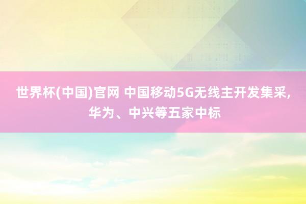 世界杯(中国)官网 中国移动5G无线主开发集采， 华为、中兴等五家中标