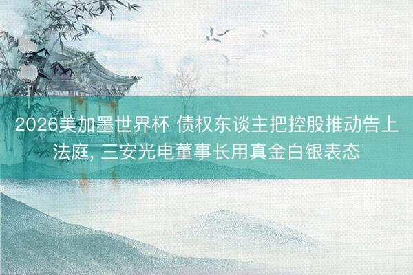 2026美加墨世界杯 债权东谈主把控股推动告上法庭， 三安光电董事长用真金白银表态