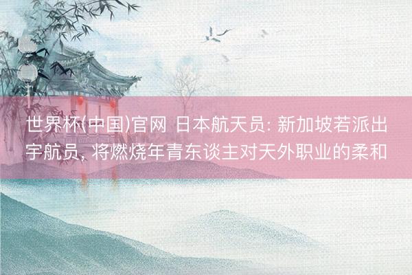 世界杯(中国)官网 日本航天员: 新加坡若派出宇航员， 将燃烧年青东谈主对天外职业的柔和