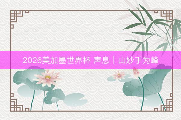 2026美加墨世界杯 声息|山妙手为峰