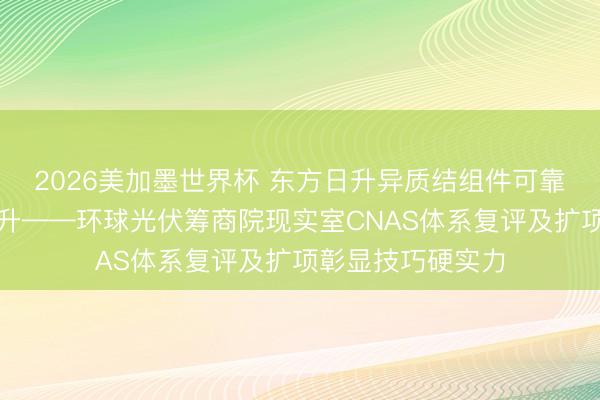 2026美加墨世界杯 东方日升异质结组件可靠性保险体系再跃升——环球光伏筹商院现实室CNAS体系复评及扩项彰显技巧硬实力